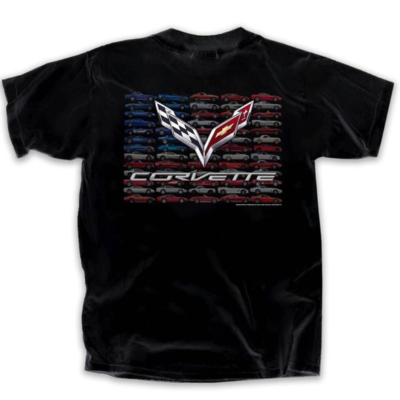 Corvette Cars Stacked T-Shirt - Picture 1 of 2